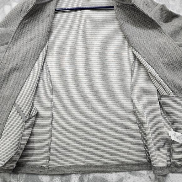 Maurices Blazer Womens XL Gray Military Open Front Jacket Fitted Office Preppy - Picture 4 of 11